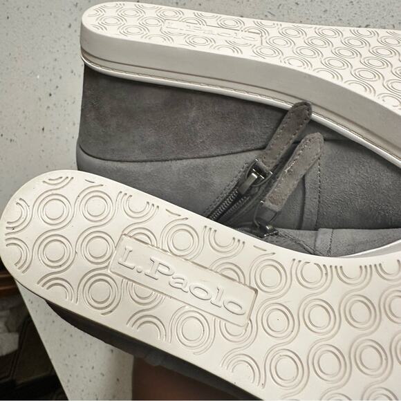 Linea Paolo Gray Suede Wedge Booties Size 11M - Picture 5 of 11